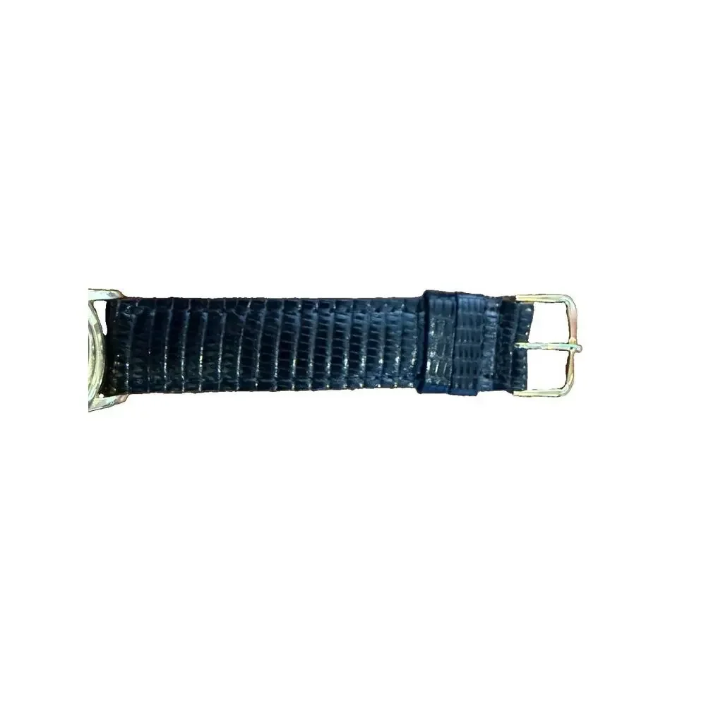 Vintage VP Picasso Art Watch 32mm Gold Black Lizard Strap Quartz. New Battery